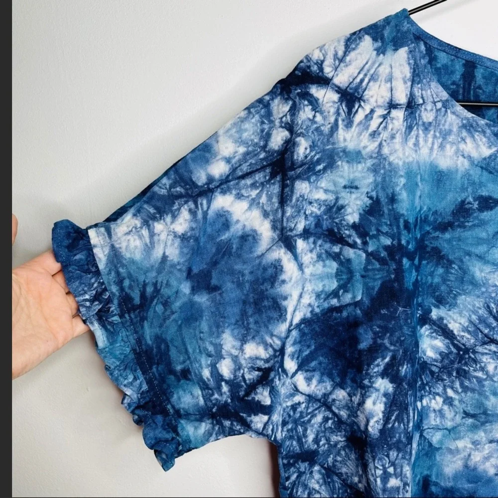 C&C California Tie Dye Linen Ruffle - Picture 4 of 6